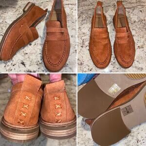 New Kelsi Dagger $130 Lens Hickory Suede Loafers Women’s sz 7 No Box